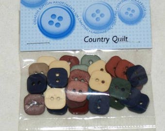 Novelty buttons - "Quilt" country 30