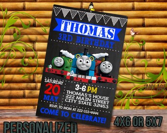 Train, Train Invitation, Thomas Birthday, Thomas Party, Thomas Birthday Invitation, Thomas Printable, Thomas Card