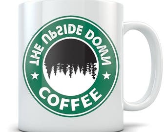 Stranger Things Mug - The Upside Down Coffee Cup - Great Gift for Fans of the TV Show - Funny Starbucks Parody