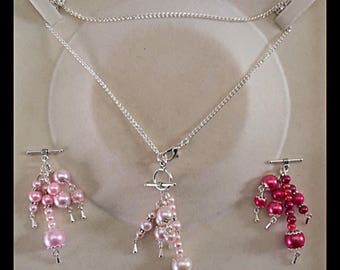 Interchangeable necklace with glass beads