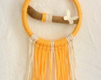 Small catches dreams cotton yellow and white