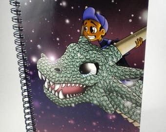 Fantasy/ African American Notebooks/ Dragon/ Semi-Gloss/ Dragon Notebooks/ Fantasy Notebooks/ Notebooks with Dragons/ Spiral Notebooks