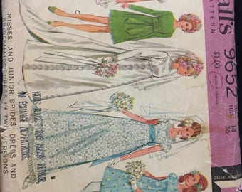Patron McCall's Robe de Mariée Demoiselle d'honneur 1969 taille 14