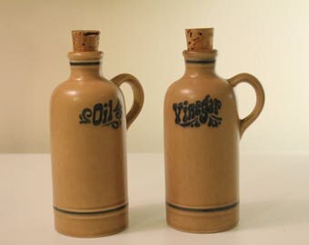 Vintage Pfaltzgraff Yorktowne Pattern Vinegar & Oil bottle Set