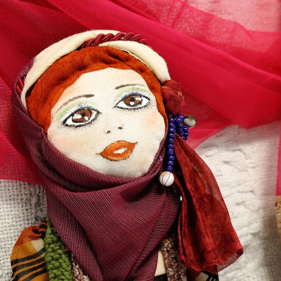 Muslima Doll Doll with Hijab Ethnic handmade doll cultural art