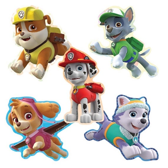 20 Paw Patrol Shaped Stickers 2 by 2.25 Each