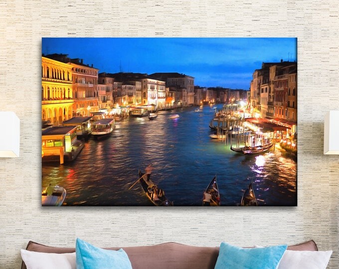 Venice Italy canvas, Venice painting, Italy print, Large art print, Interior decor, Wall decor, Gift for her, home design, Gift