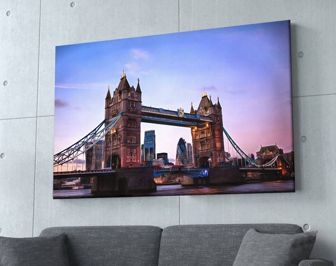 London Tower Bridge canvas, United Kingdom painting, Large art print, Interior decor, Wall decor, Gift for his, home design, Gift