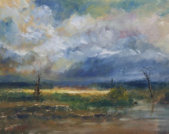 Rumbling Clouds a print from an original Oil painting by Philip Wiseman