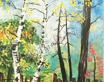 Forest painting | Etsy