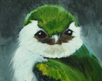 Bird painting 288 Swallow 12x12 inch portrait original oil painting by Roz