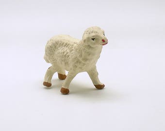 Vintage Lamb Figurine Sheep AS IS + Vintage Hankie RESERVED for boys club books