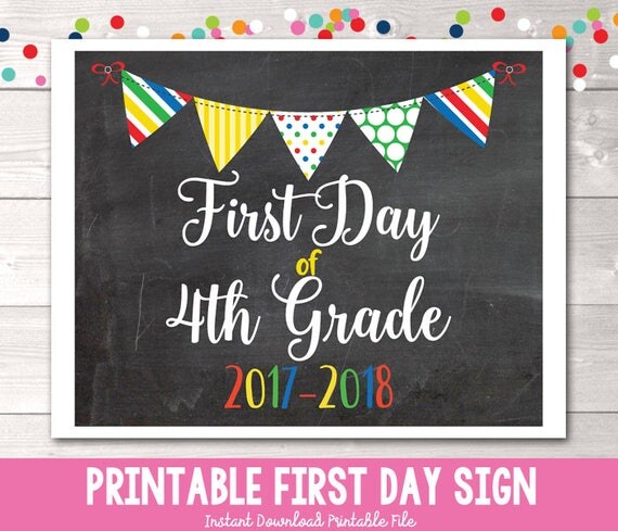 First Day Of 4th Grade Free Printable