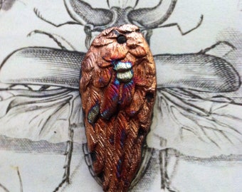 198. Raku Wondrousstrange Jewelry Supply Seraphim Wing Large Blue Copper Raku Stoneware Wing