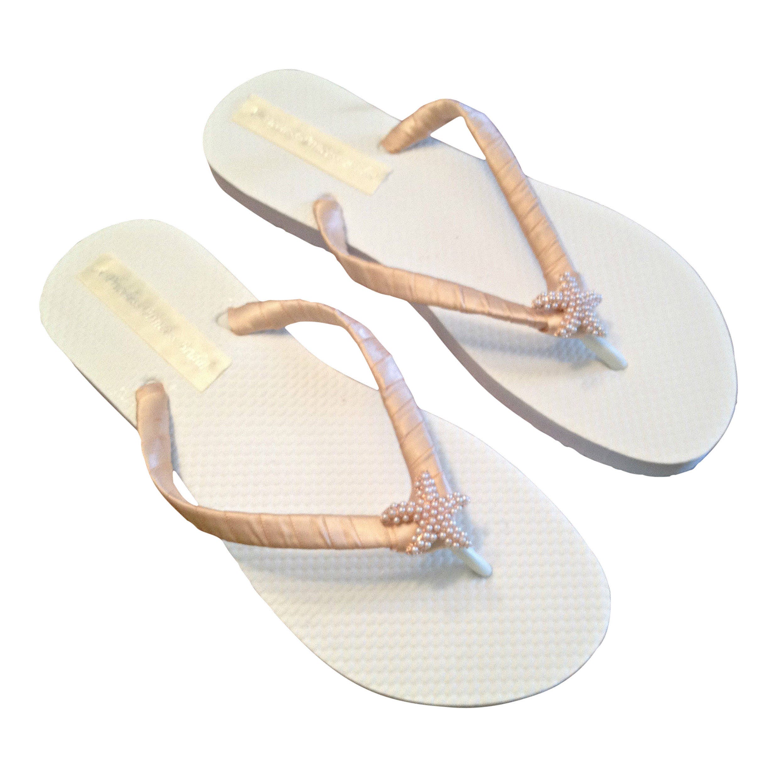 rose gold flip flops wedding