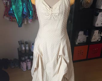 Steampunk sun dress & lace petticoat swiss dot costume cosplay PREOWNED