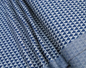 lillestoff Jacquard knitwear Triangle marine Organic-Cotton 0.54yd (0,5m) 003343