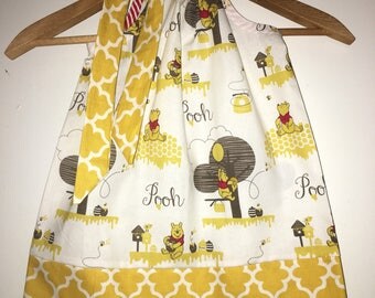 Winnie the Pooh, Pooh dress, available in size 3,6,9,12,18, months ,2t,3t,4t,5t,6,7,8,10,12