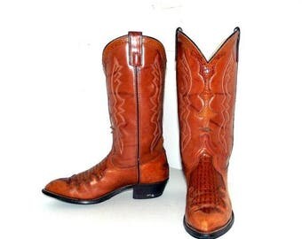 Amazing Vintage Texas brand cowboy boots size 9.5 D or cowgirl size 11