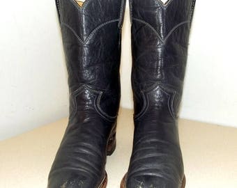 Dark Blue Justin brand Cowboy boots size 5 B -- Roper style