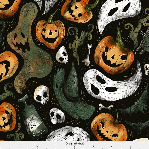 Items Similar To Spooky Fabric - Halloween Party By Daria Nokso ...