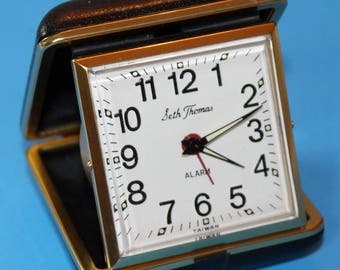 Vintage Seth Thomas Folding Travel Alarm Clock
