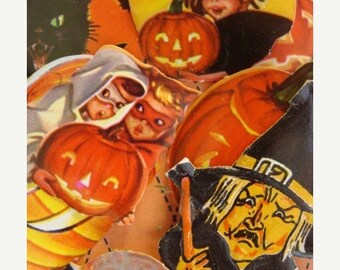 ONSALE Vintage Halloween Dennison Gummed Seals N0 9