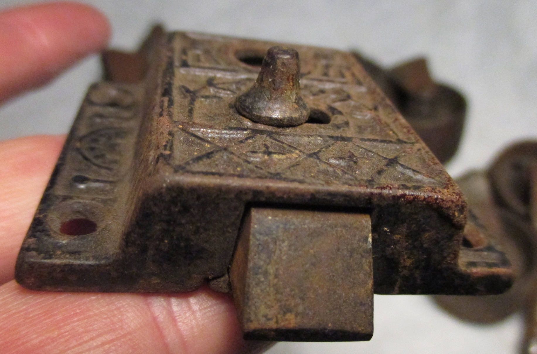 Antique Victorian Ornate Spring Latch Door Lock Vintage porch