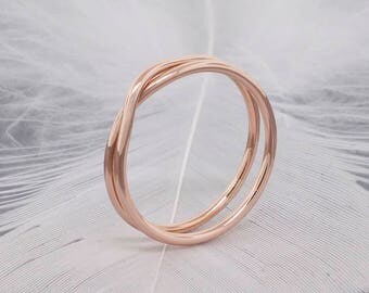Bamboo Rose Gold Ring R6739