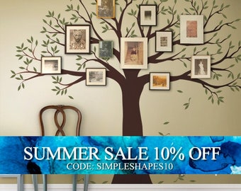 Wall Decal Family Tree Wall Decal Sticker Family Photo Tree - Two colors - Vinyl Wall Sticker Photo Tree Decal Tree Family