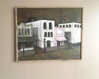 Fantastic Mid Century Modern CityScape Original Painting