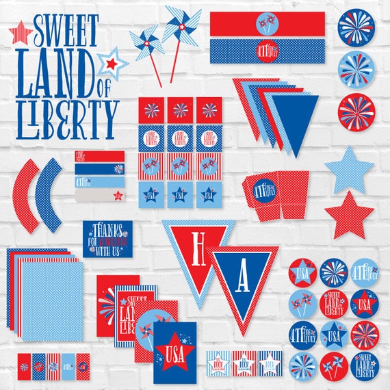 Patriotic Printable Party (INSTANT DOWNLOAD) by Lindi Haws of Love The Day Il_570xn