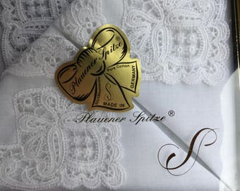 Plauener Spitze 100% Baumwolle German Handkerchief