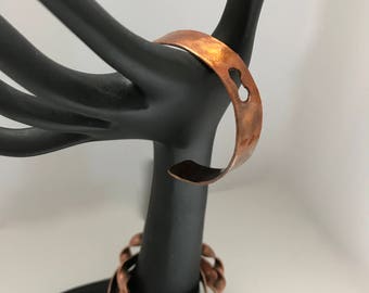 Primitive Hammered Copper Bangle Cuff Bracelet