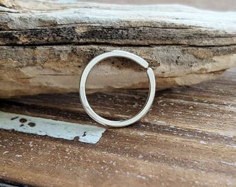 Argentium Silver Nose Ring, Endless Hoop, Cartilage Earring, 18 gauge Seamless Hoop - 7mm 8mm 9mm 10mm 12mm ID