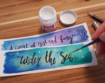 High Fantasy Minimalist Watercolor Bookmark, Young Adult Books