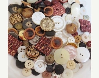 30% OFF SALE Huge Vintage Buttons Lot and Storage Tins (320 Pieces Plus 4 Tins)
