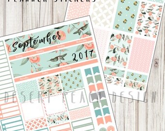Planner Stickers | Erin Condren life planner | Printable stickers | DIY Planner | September Monthly Planner Kit