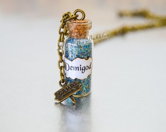Percy Jackson Necklace, Demigod, Bronze Chain Bronze Camp Charm, Camp Half Blood, Annabeth Chase, Olympus, Rick Riordan, Olympians, Poseidon
