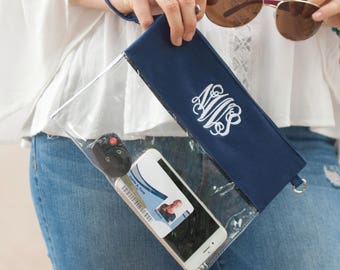 Monogrammed Clear Crossbody, Personalized Clear Bag, Football Stadium Bag, Monogrammed Clear Stadium Bags, Clear Gameday Bag