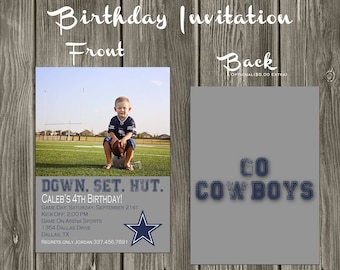 Dallas Cowboys Football Birthday Invitation