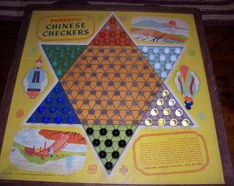 1930s Shanghai Chinese Checkers Board And MarblesGood Condition 1930s Shanghai Chinese Checkers Board And MarblesGood Condition