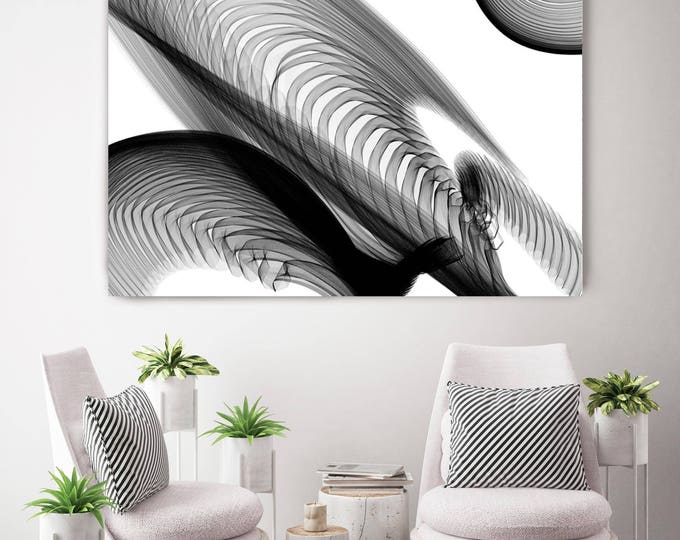 ORL-6055 Abstract Black and White 22-04-45. New Media Abstract Black and White Canvas Art Print, Canvas Art Print up to 50" by Irena Orlov