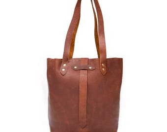 Leather Tote Bag, Copper Tote Bag, Foil Monogram