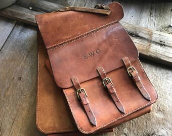 Leather Equestrian Saddlebags, Handcrafted Tack Vintage, Horse, Biker Travel Bags, Monogrammed