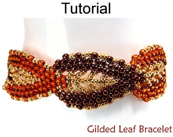 Download Russian leaf earrings with pearl Beading Pattern PDF tutorial