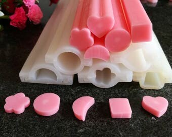 Heart Round Star Various Shapes Silicone Tube Soap Mold Moon Flower Pipe Moulds For Candle Candy Cake Fimo Resin Crafts