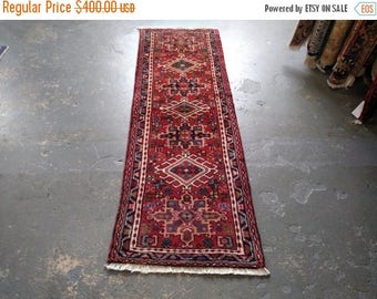 SUMMER CLEARANCE Persian Rug - 1990s Hand-Knotted Karaja Persian Rug Runner (3586)