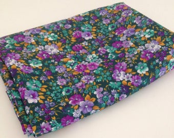 Floral vintage fabric retro large UK seller