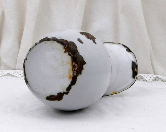 Antique Chippy Enamelware Pot Bellied Pitcher from France, Enamel Jug / Vase, French Rustic Shabby Chateau Cottage Chic, Country Decor Antique Chippy Enamelware Pot Bellied Pitcher from France, Enamel Jug / Vase, French Rustic Shabby Chateau Cottage Chic, Country Decor